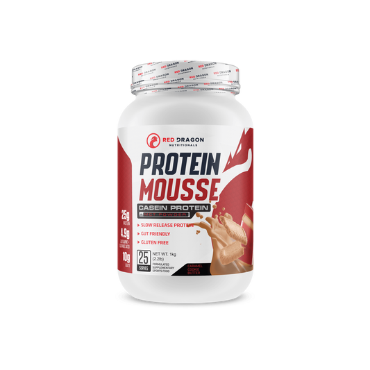 Protein Mousse by Red Dragon Nutritionals in Caramel Cookie Butter â creamy, guilt-free protein dessert with digestive enzymes
