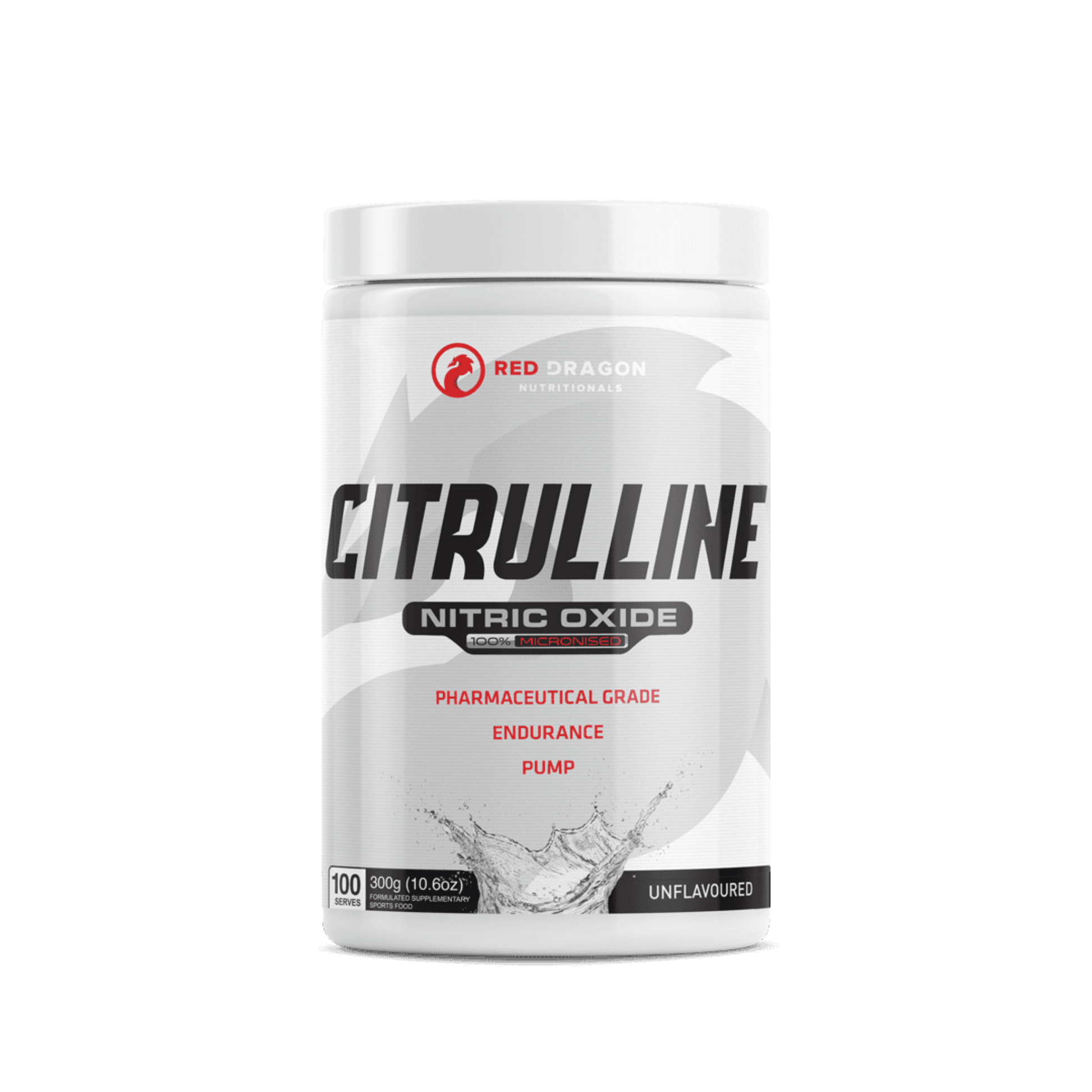 Red Dragon L-Citrulline 300g tub – nitric oxide support for pumps, endurance, and recovery.
