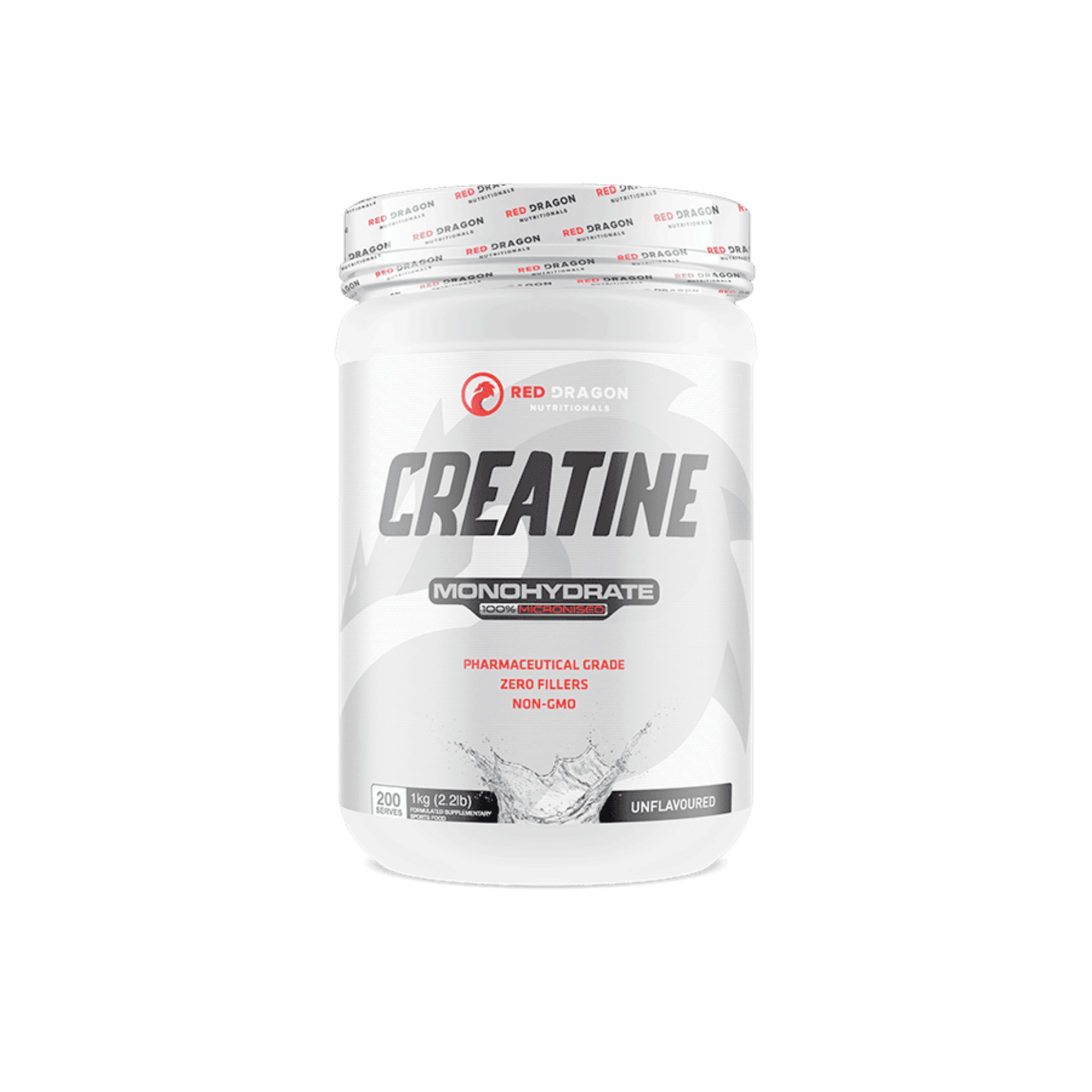 Red Dragon Creatine Monohydrate 1kg – pure creatine supplement for strength, power, and recovery.