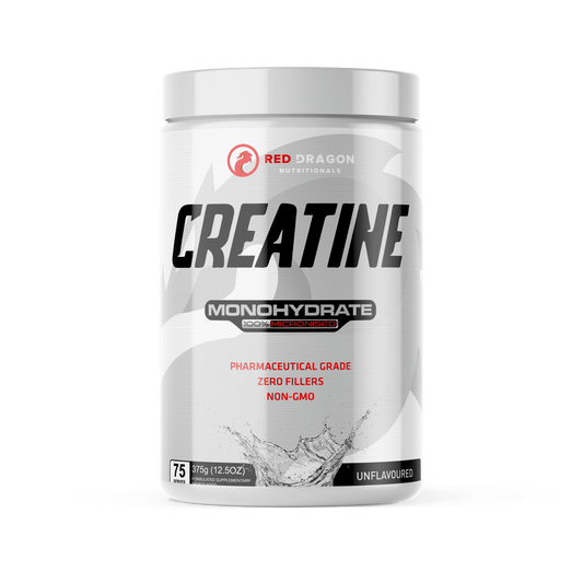 Red Dragon Creatine Monohydrate 375g – pure creatine supplement for strength, power, and recovery.