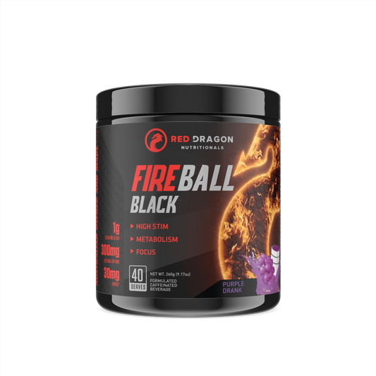 Red Dragon Fireball Black in Purple Drank flavour – ultra-potent thermogenic fat burner for energy, focus, and fat metabolism.