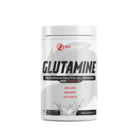 Red Dragon L-Glutamine 375g tub – pure amino acid for recovery, gut health, and immune support.