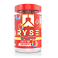 RYSE Loaded Pre-Workout in Cherry Ring Pop flavour combines 4.5g L-Citrulline, 3.5g Beta-Alanine, and 10mg Thinkamine™ with extended-release caffeine for powerful pumps, endurance, and clean, lasting energy.