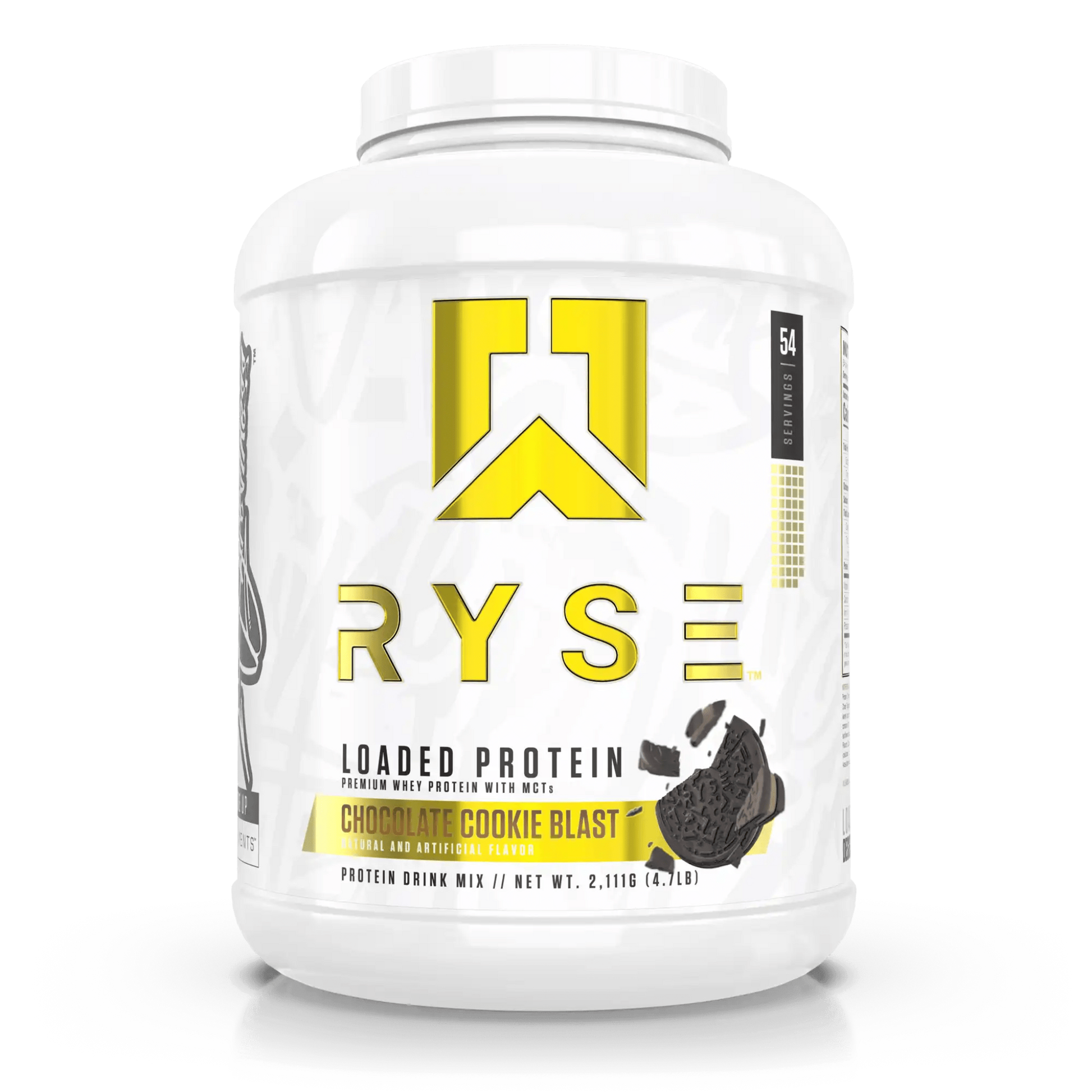RYSE Loaded Protein in Choc Cookie Blast (4lb) is a high-quality whey protein powder featuring 25g of premium whey isolate with added prebiotic fibre and MCTs to support muscle recovery, gut health, and performance.