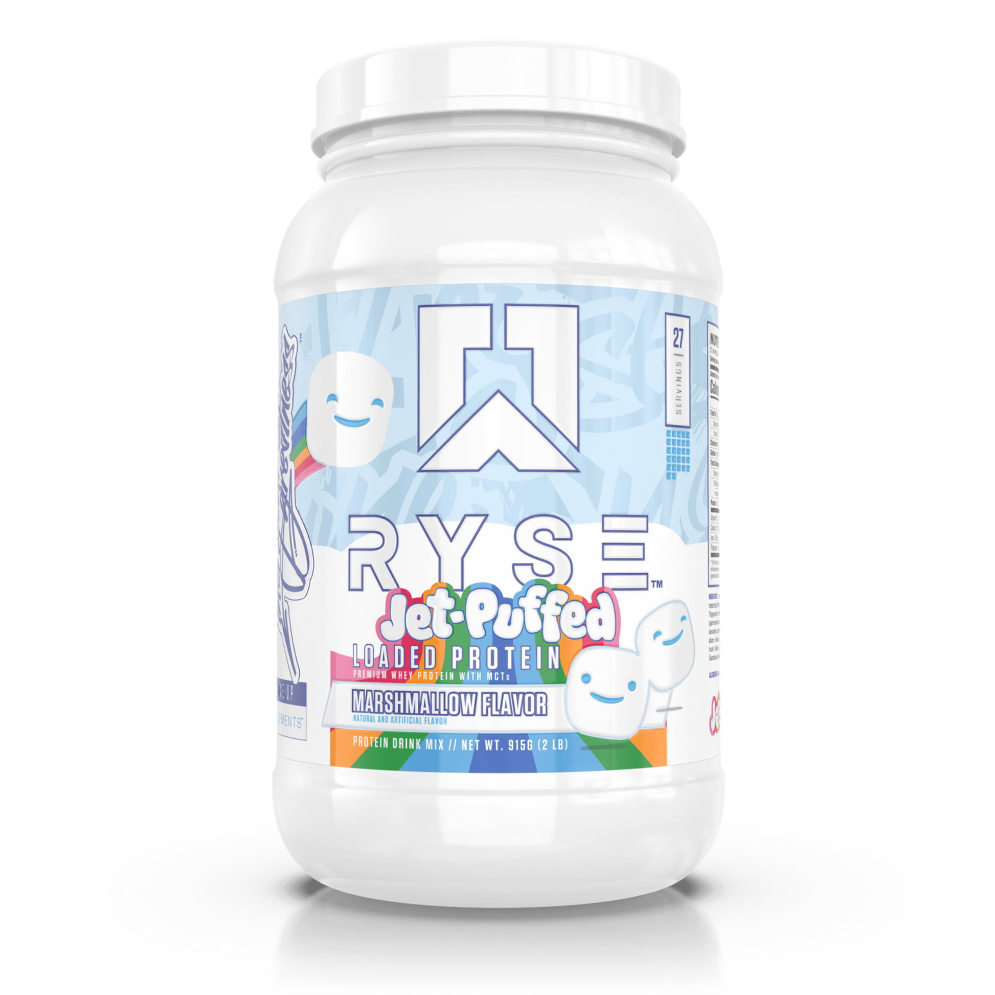 RYSE Loaded Protein in Jet Puffed Marshmallow (2lb) is a high-quality whey protein powder featuring 25g of premium whey isolate with added prebiotic fibre and MCTs to support muscle recovery, gut health, and performance.