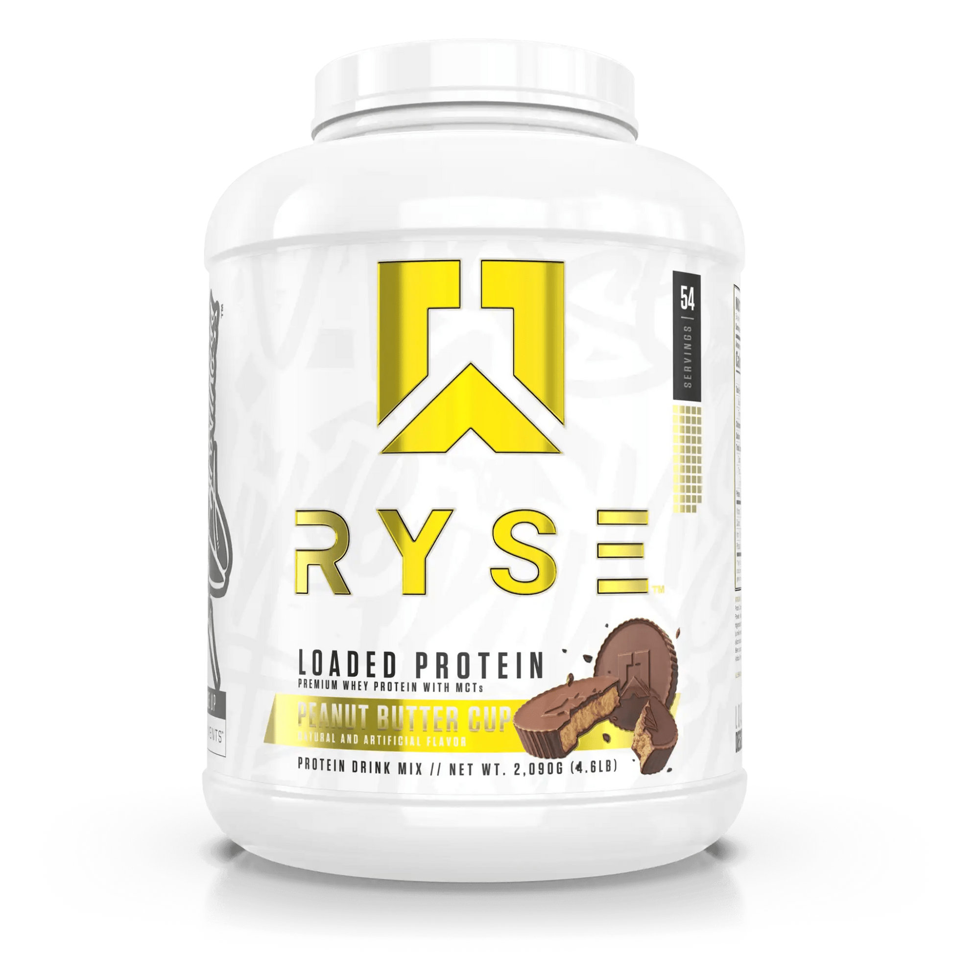 RYSE Loaded Protein in Peanut Butter Cup (4lb) is a high-quality whey protein powder featuring 25g of premium whey isolate with added prebiotic fibre and MCTs to support muscle recovery, gut health, and performance.