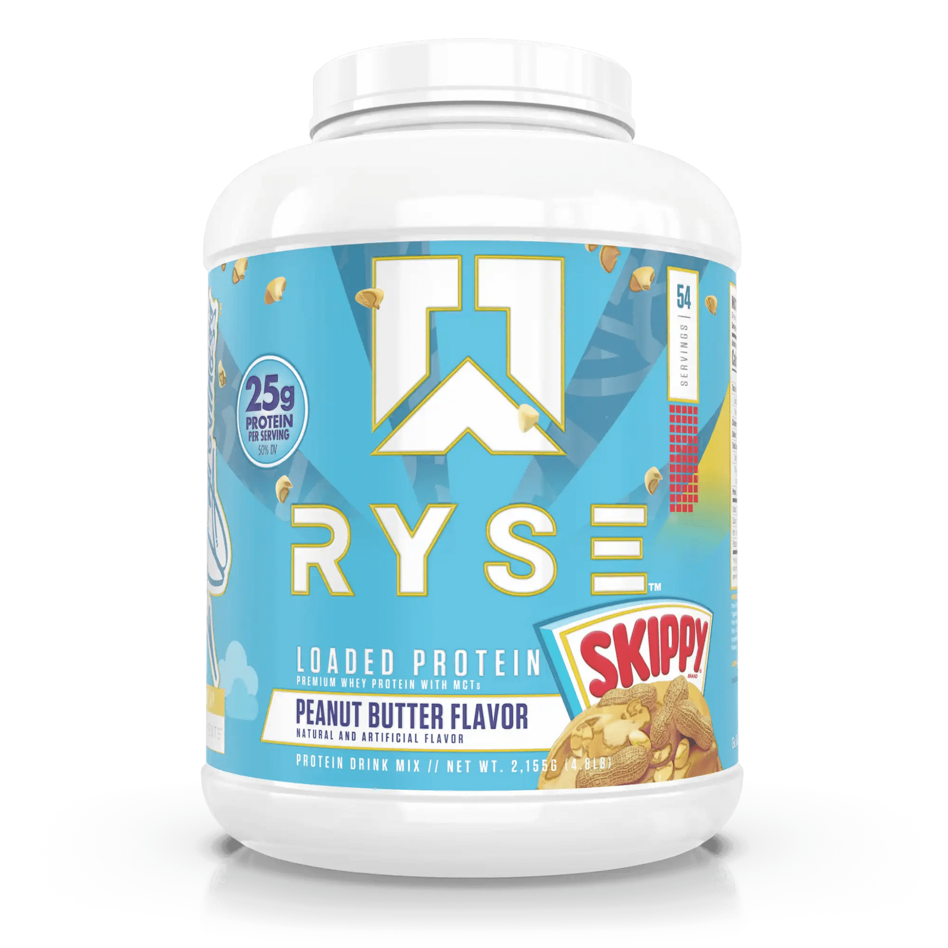RYSE Loaded Protein in Skippy Peanut Butter (4lb) is a high-quality whey protein powder featuring 25g of premium whey isolate with added prebiotic fibre and MCTs to support muscle recovery, gut health, and performance.